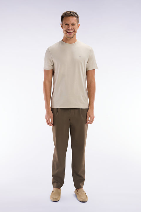 Brown elastic waistband pants - Image 1
