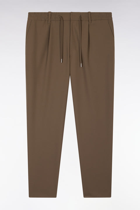 Brown elastic waistband pants - Image 2