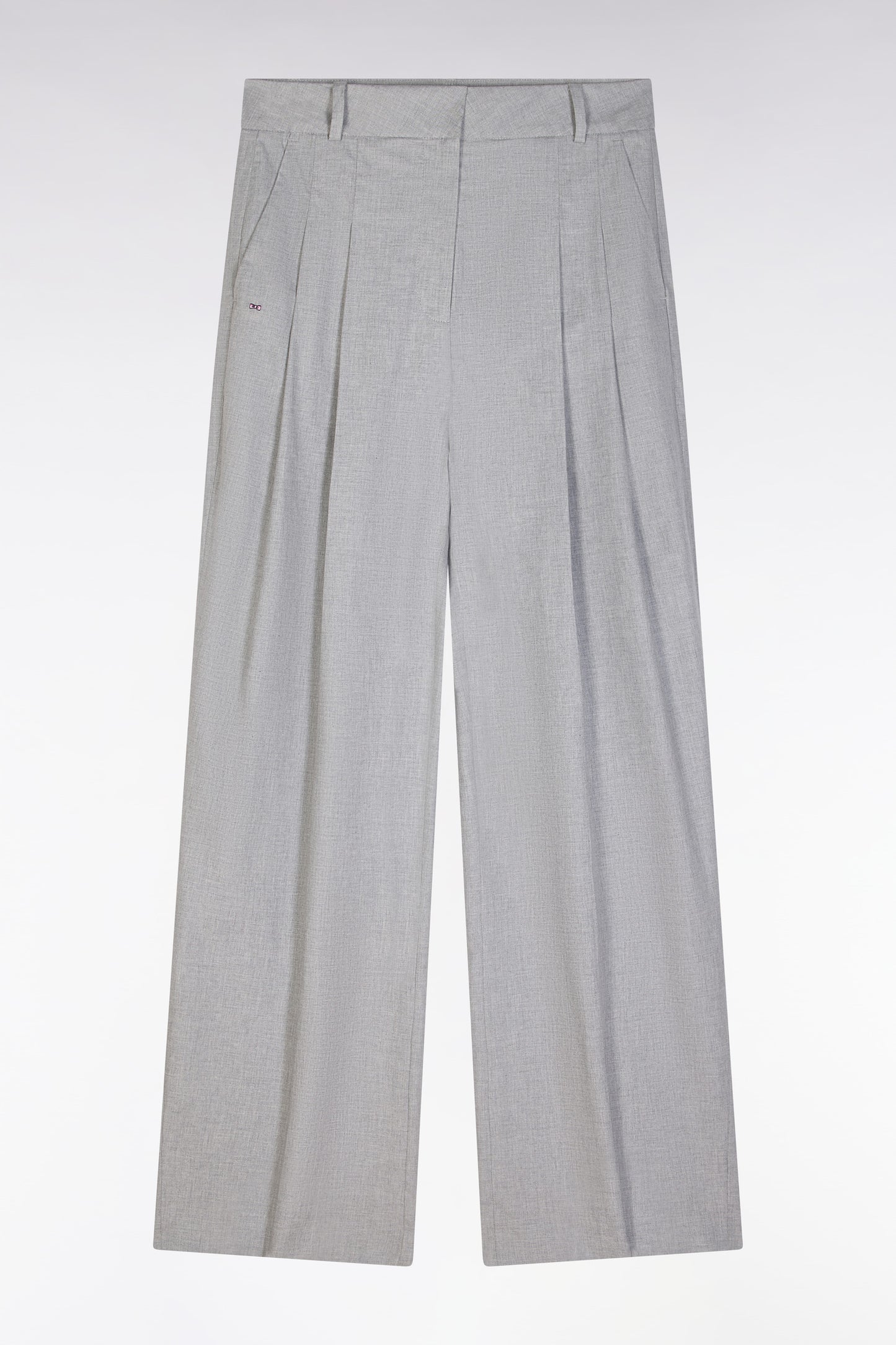 Oversized wide-leg trousers in grey stretch cotton