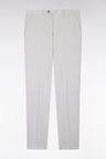 Elasticated trousers in grey stretch wool and cotton blend