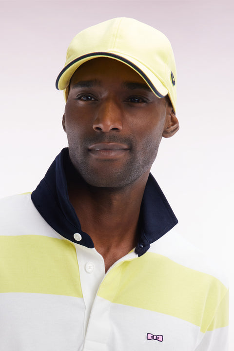 Yellow cotton jersey cap - Image 1