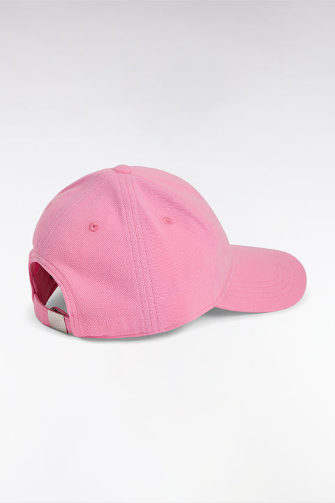Pink cotton piqué cap with bow tie embroidery - Image 3