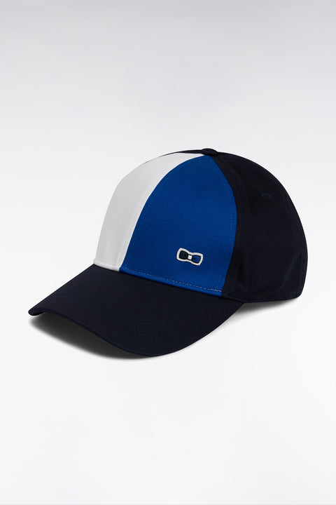 Tricolor cap in navy cotton twill - Image 2