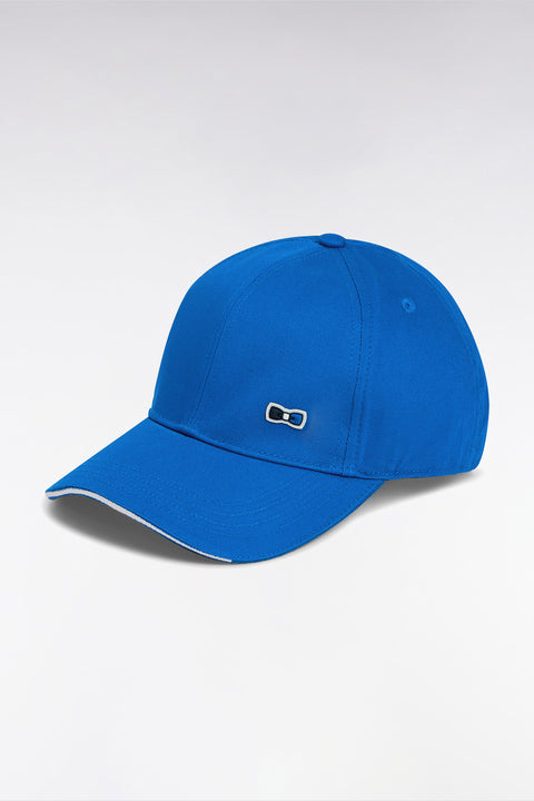 Blue cotton twill cap with piped visor - Image 2