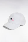 White cotton twill cap with two-tone embroidery