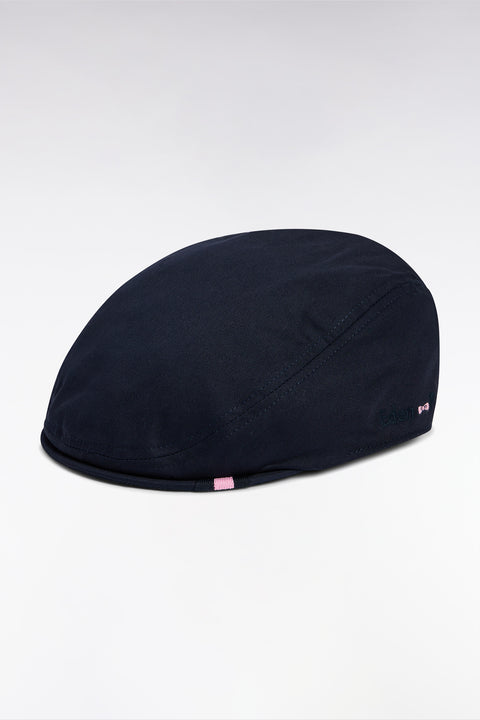 Beret cap in navy cotton twill - Image 2