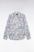 Chemise en coton ciel à imprimé floral coupe ajustée