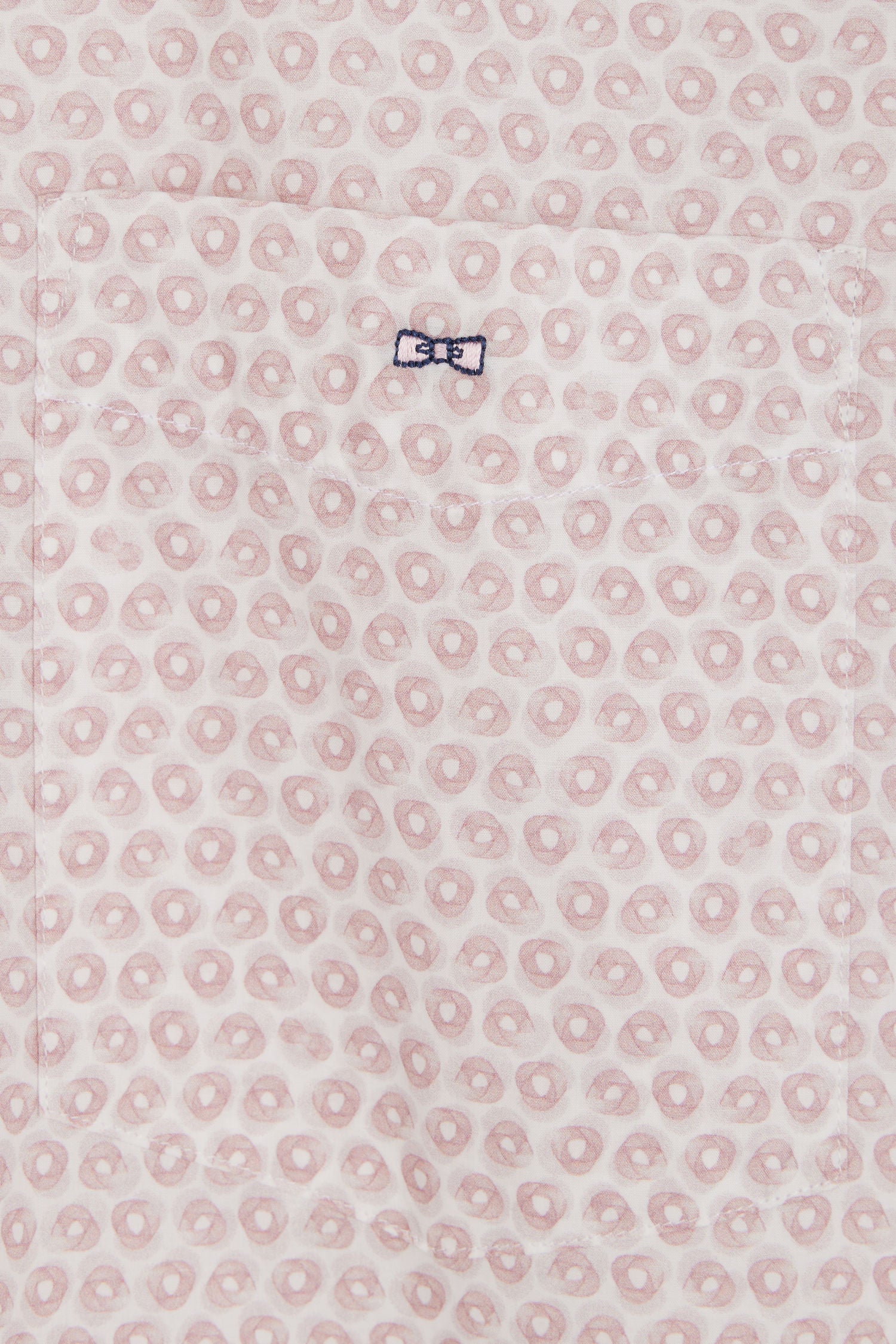 Chemise en popeline de coton à microimprimé graphique rose coupe droite