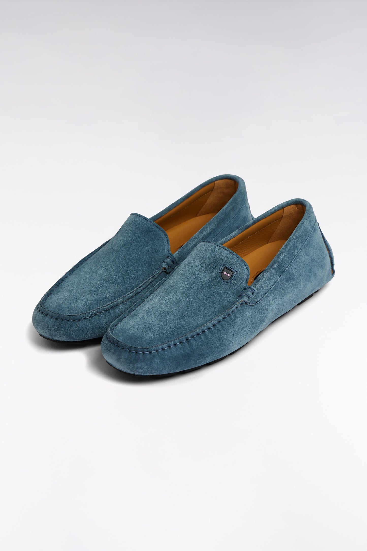 Mocassins en cuir suédé bleus