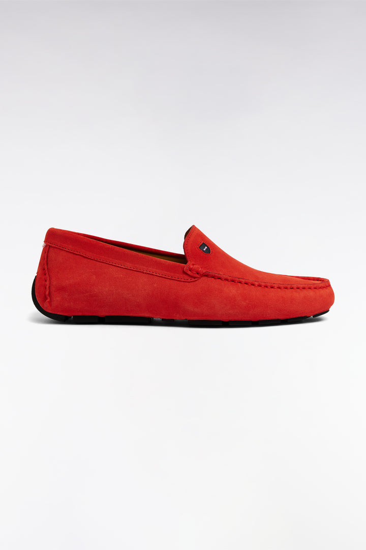 Mocassins en cuir suédé rouges