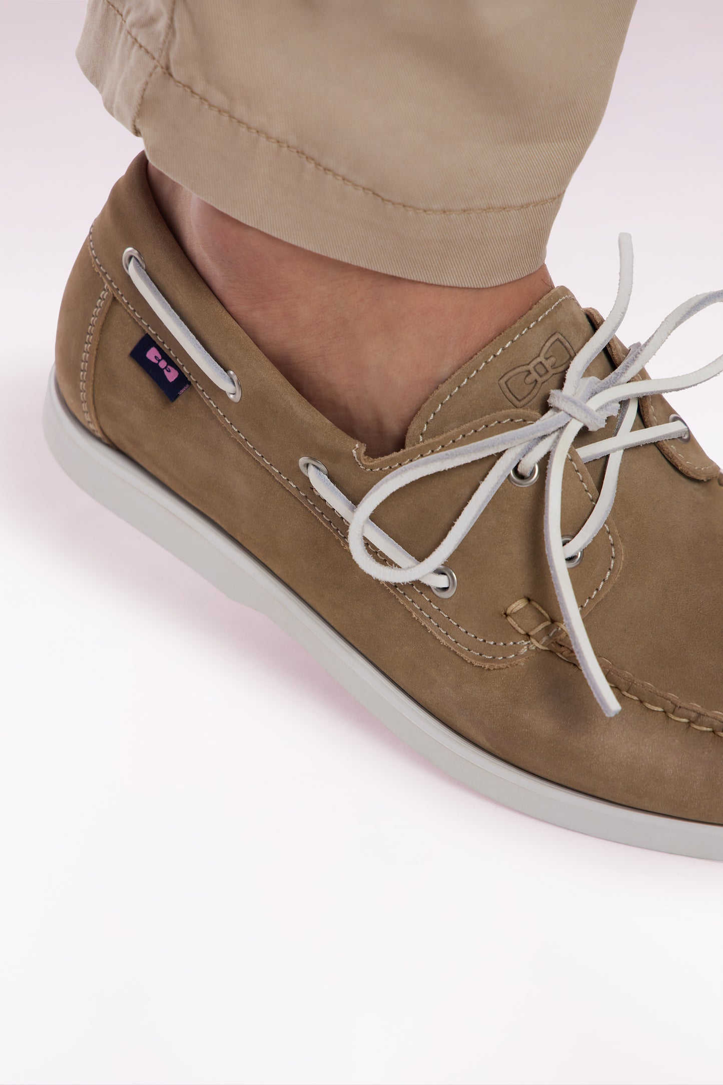 Camel suede leather boat shoes style loafers