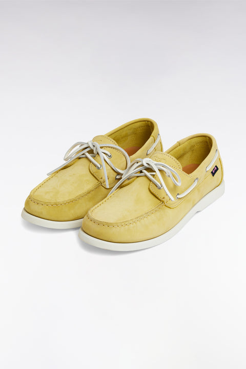 Yellow suede leather boat shoes style loafers - Image 3