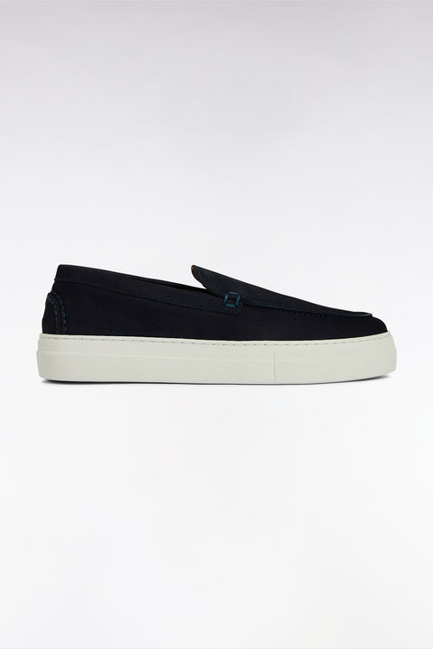 Loafers with sneakers soles in navy suede leather - Image 1