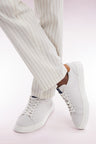White leather low-top sneakers