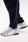 Wide white leather sneakers