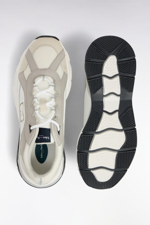 Wide white leather sneakers - Image 3