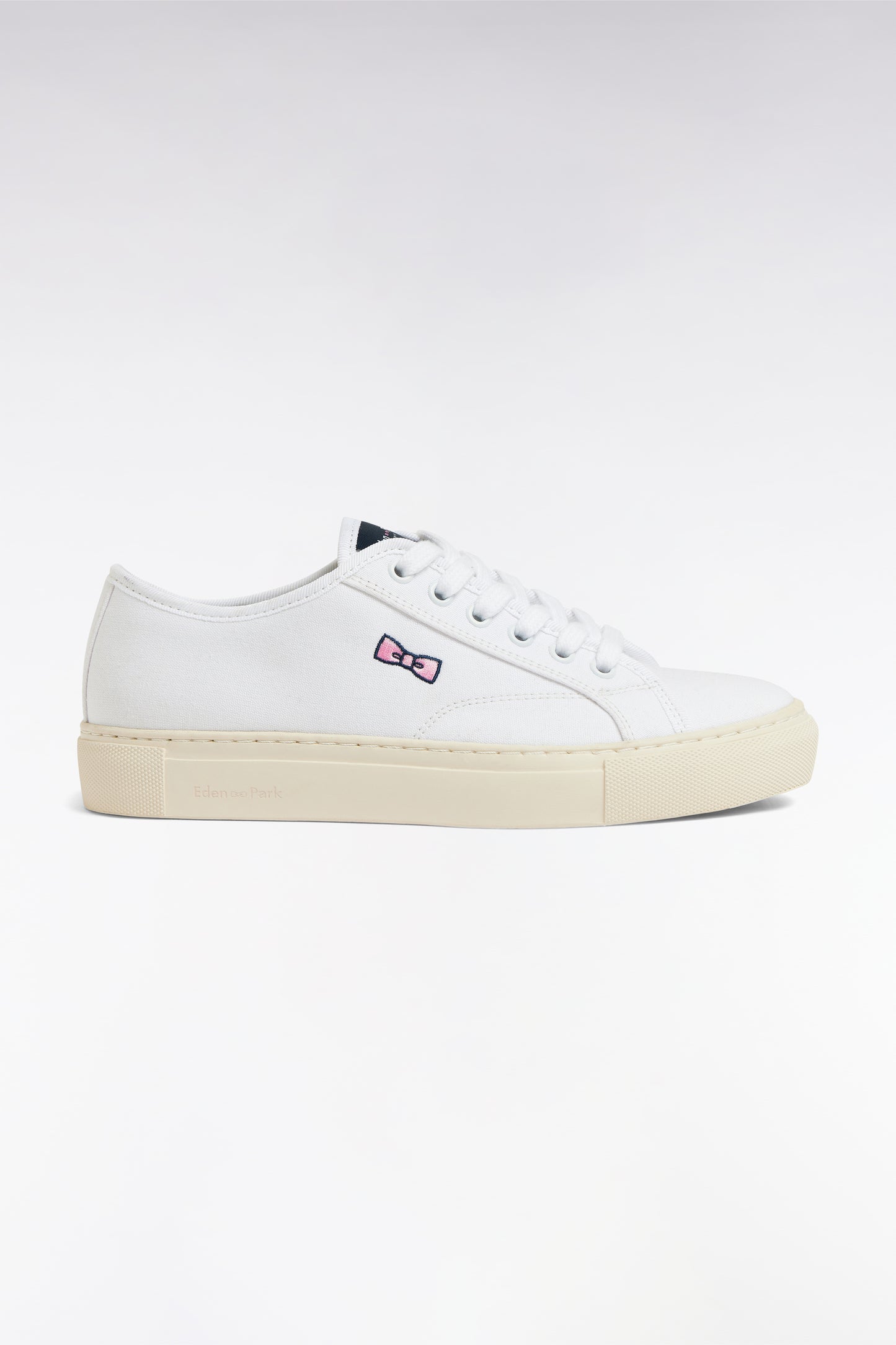 Navy cotton canvas low-top sneakers