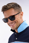XV de France rectangular sunglasses in black tortoiseshell acetate