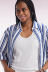 White ribbed Pima cotton tank top, slim fit
