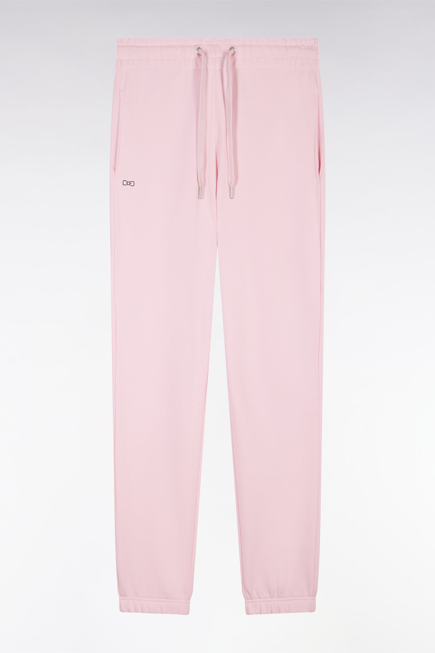 Short jogging en molleton coton rose coupe droite