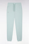 Sea green straight-cut cotton fleece jogging