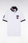 6 Nations straight-fit white short-sleeved rugby shirt