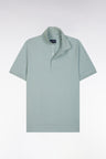Slim-fit short-sleeved polo shirt in brown stretch cotton piqué