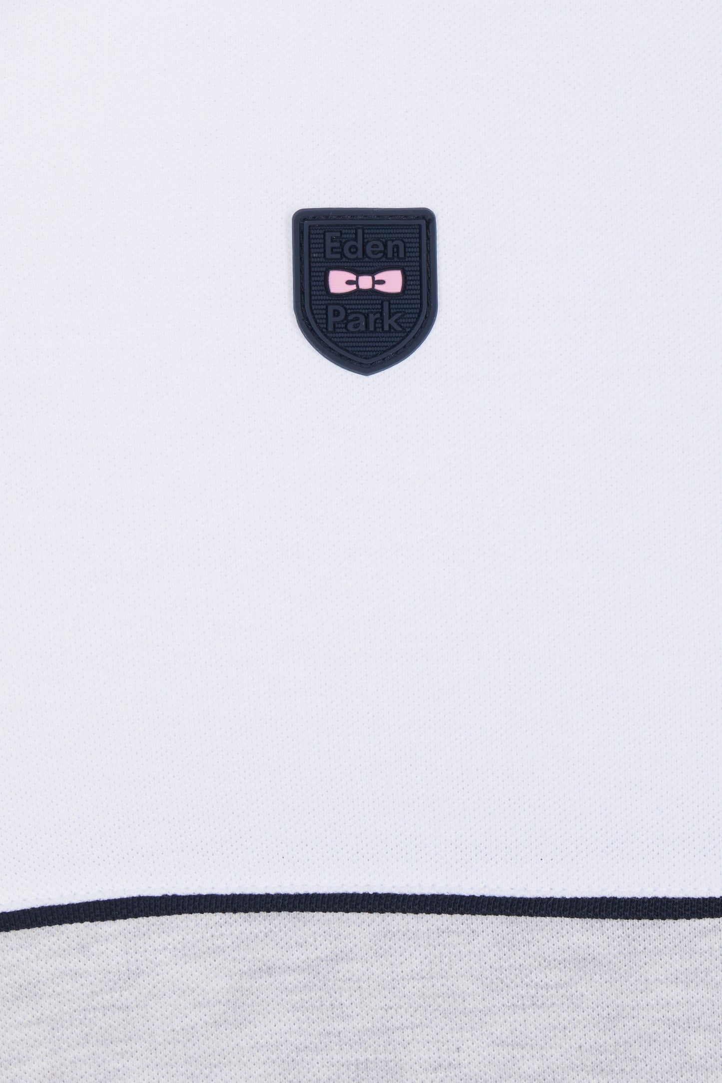 Slim-fit two-tone grey stretch cotton short-sleeved polo shirt