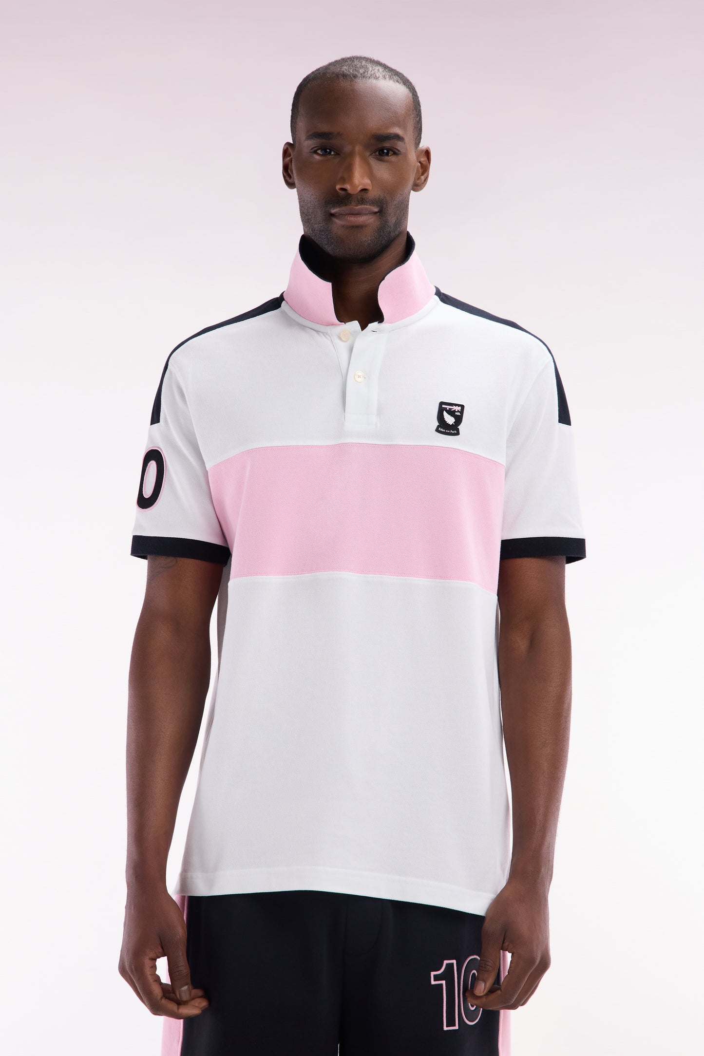 Relaxed-fit New Zealand short-sleeved polo shirt in white cotton