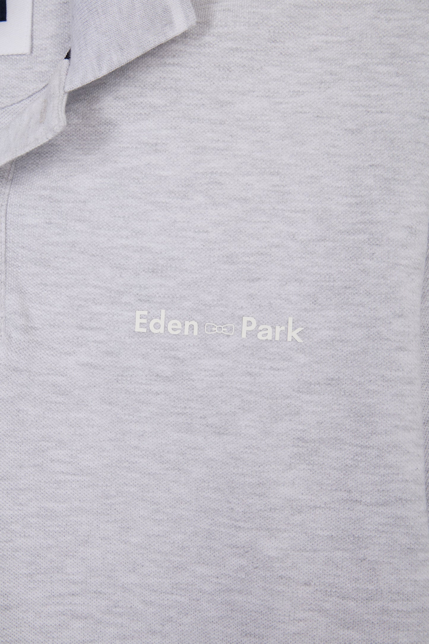 Polo à manches courtes uni en coton gris inscription Eden Park coupe décontractée