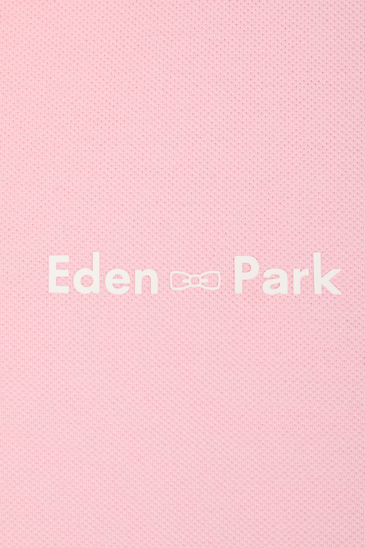 Polo à manches courtes uni en coton rose inscription Eden Park coupe décontractée