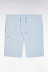 Straight-fit sky blue cotton fleece shorts