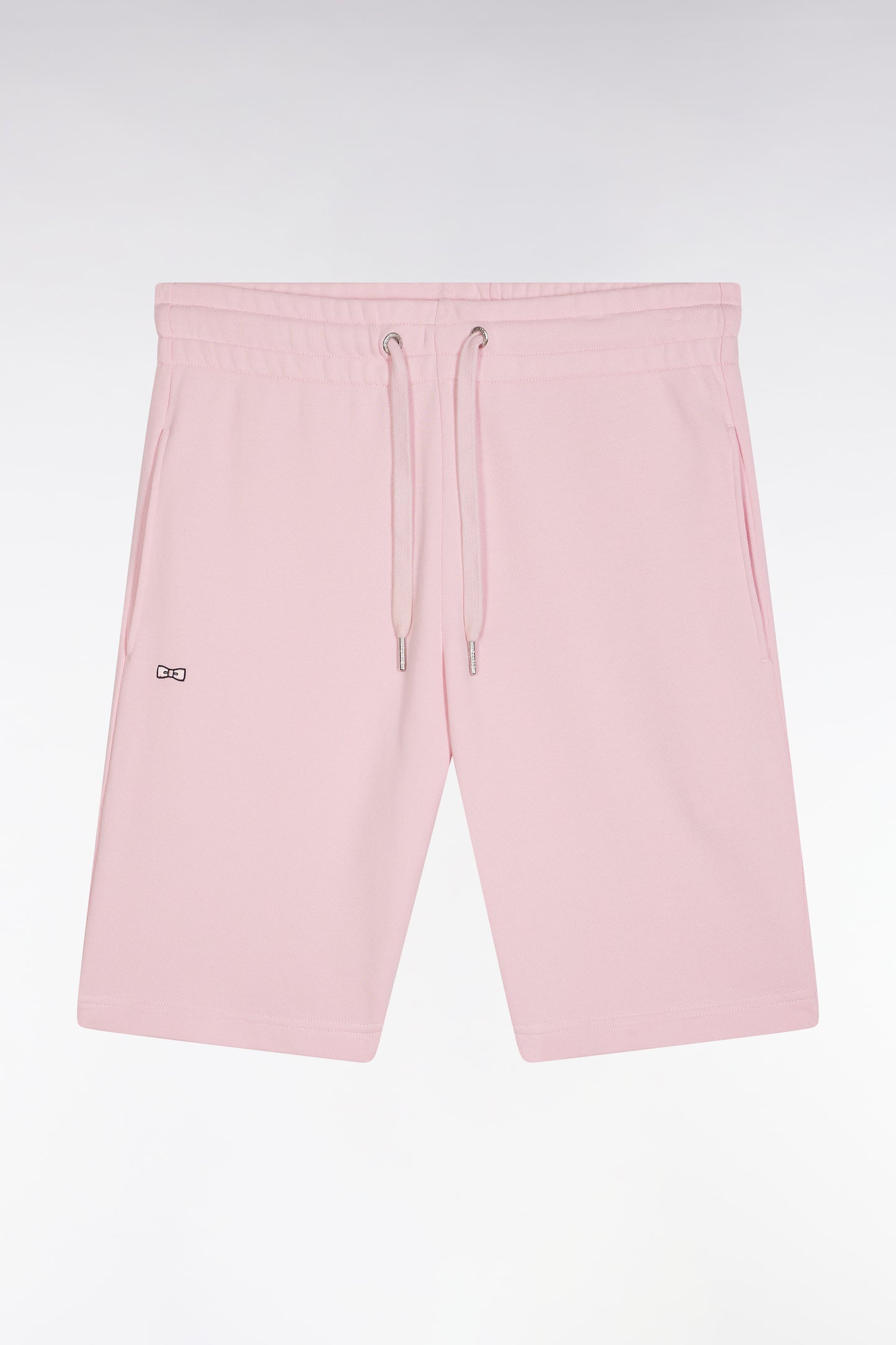 Short en molleton coton rose coupe droite