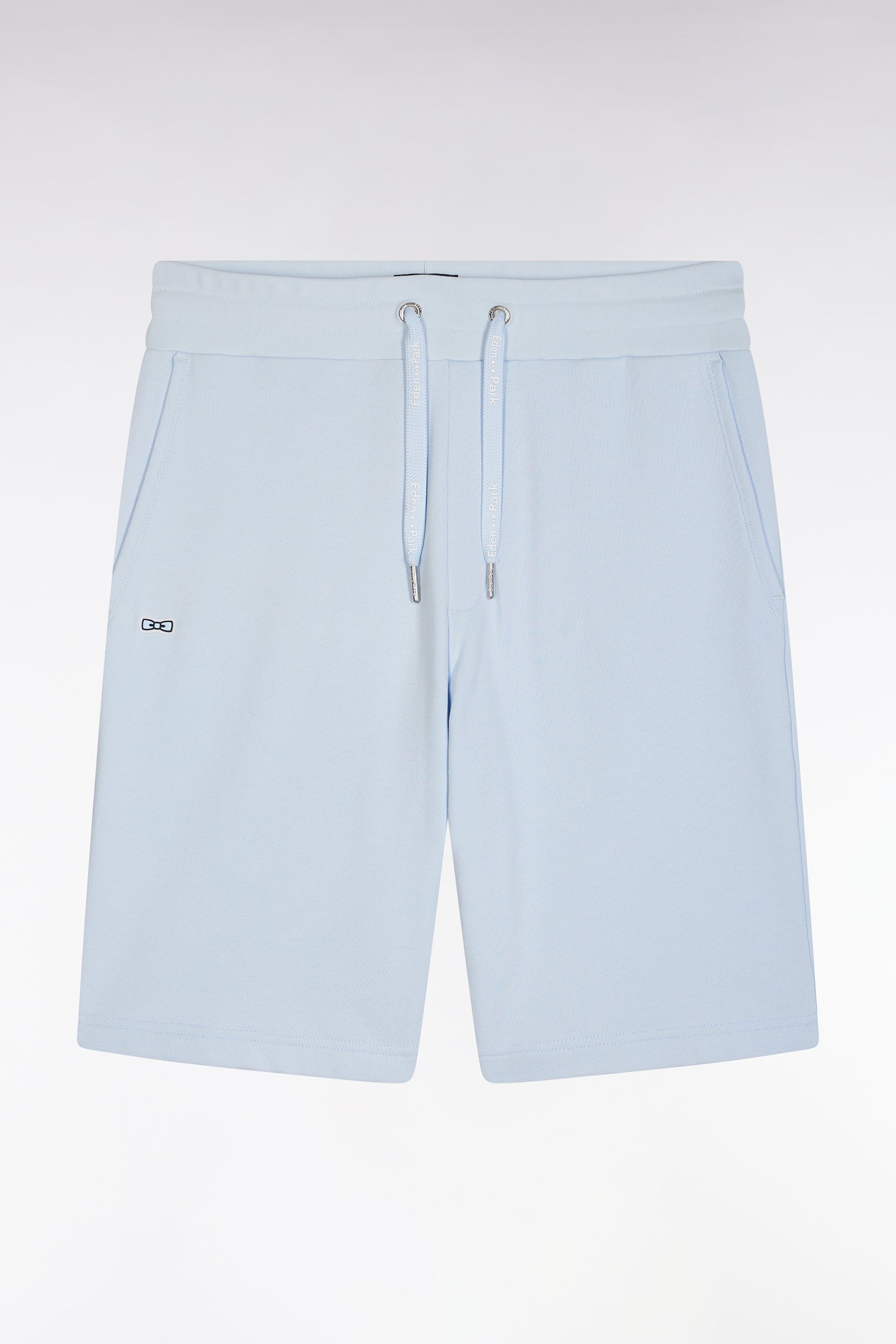 Relaxed fit sky blue cotton fleece shorts