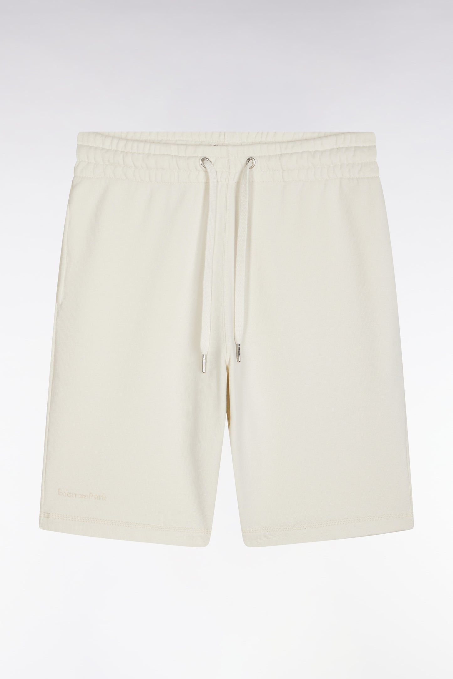 Short en molleton coton beige coupe décontractée