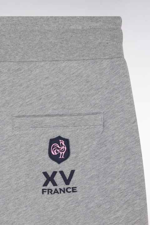 XV de France relaxed-fit shorts in grey cotton fleece - Image 2