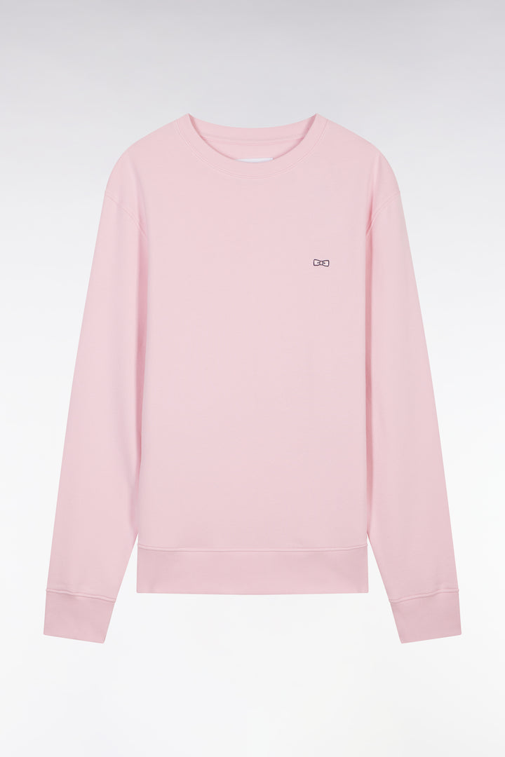 Sweatshirt en molleton coton rose coupe droite