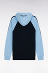 Relaxed-fit navy and sky blue cotton hoodie