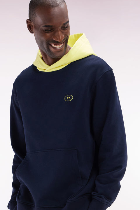 Relaxed-fit two-tone yellow cotton fleece sweatshirt - Image 3