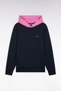 Sweatshirt en molleton coton bicolore rose coupe décontractée