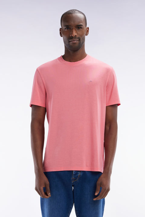 Straight-fit salmon pink short-sleeved T-shirt - Image 1