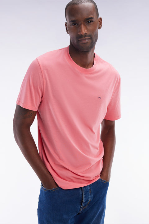 Straight-fit salmon pink short-sleeved T-shirt - Image 3