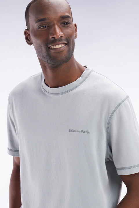 Relaxed-fit grey overdyed cotton T-shirt - Image 3