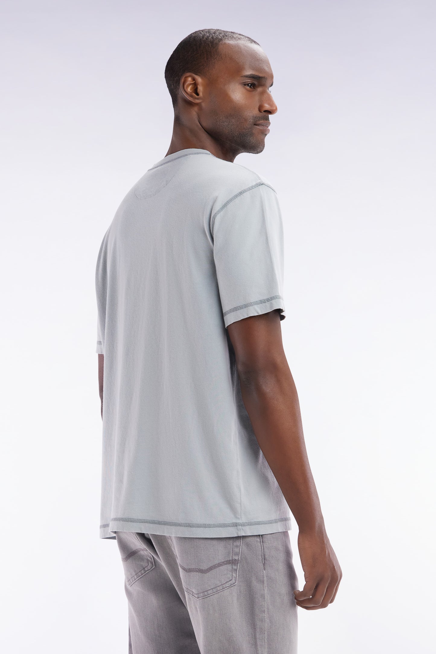 Relaxed-fit grey overdyed cotton T-shirt