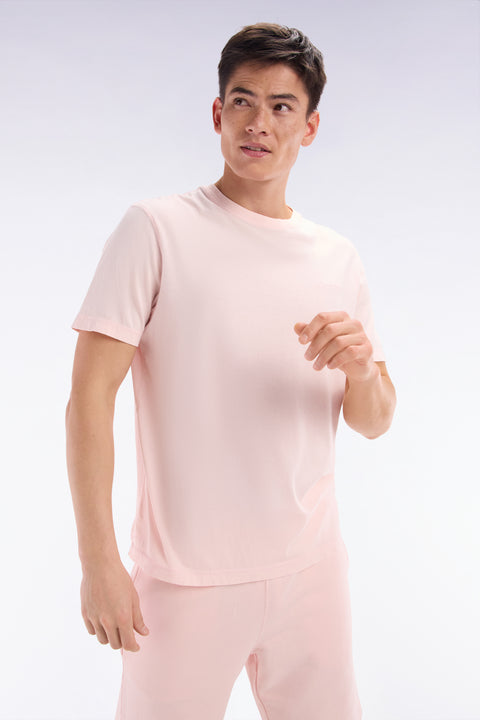 Relaxed-fit light pink overdyed cotton T-shirt - Image 1
