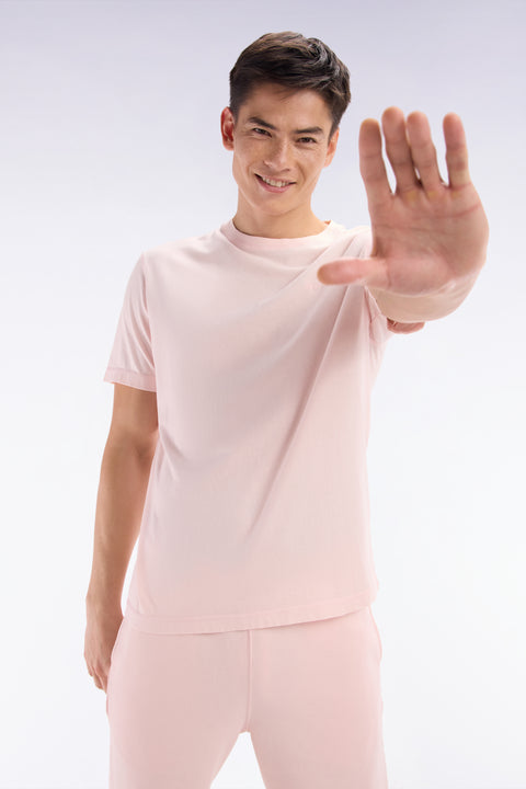 Relaxed-fit light pink overdyed cotton T-shirt - Image 3