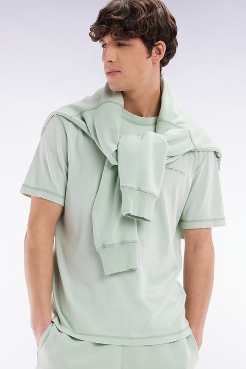 Relaxed-fit green overdyed cotton T-shirt - Image 3