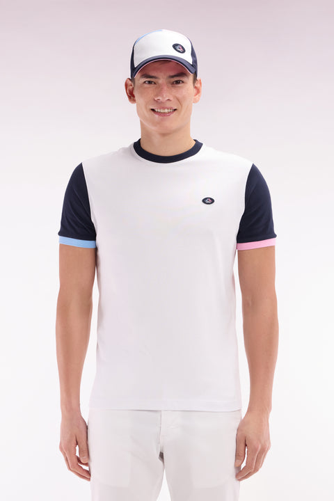 Tricolor cotton twill cap with silicone badge - Image 3