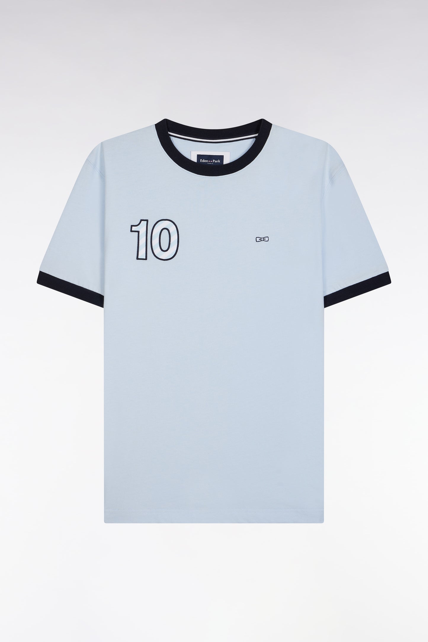 T-shirt in sky cotton, embroidery 10, relaxed fit