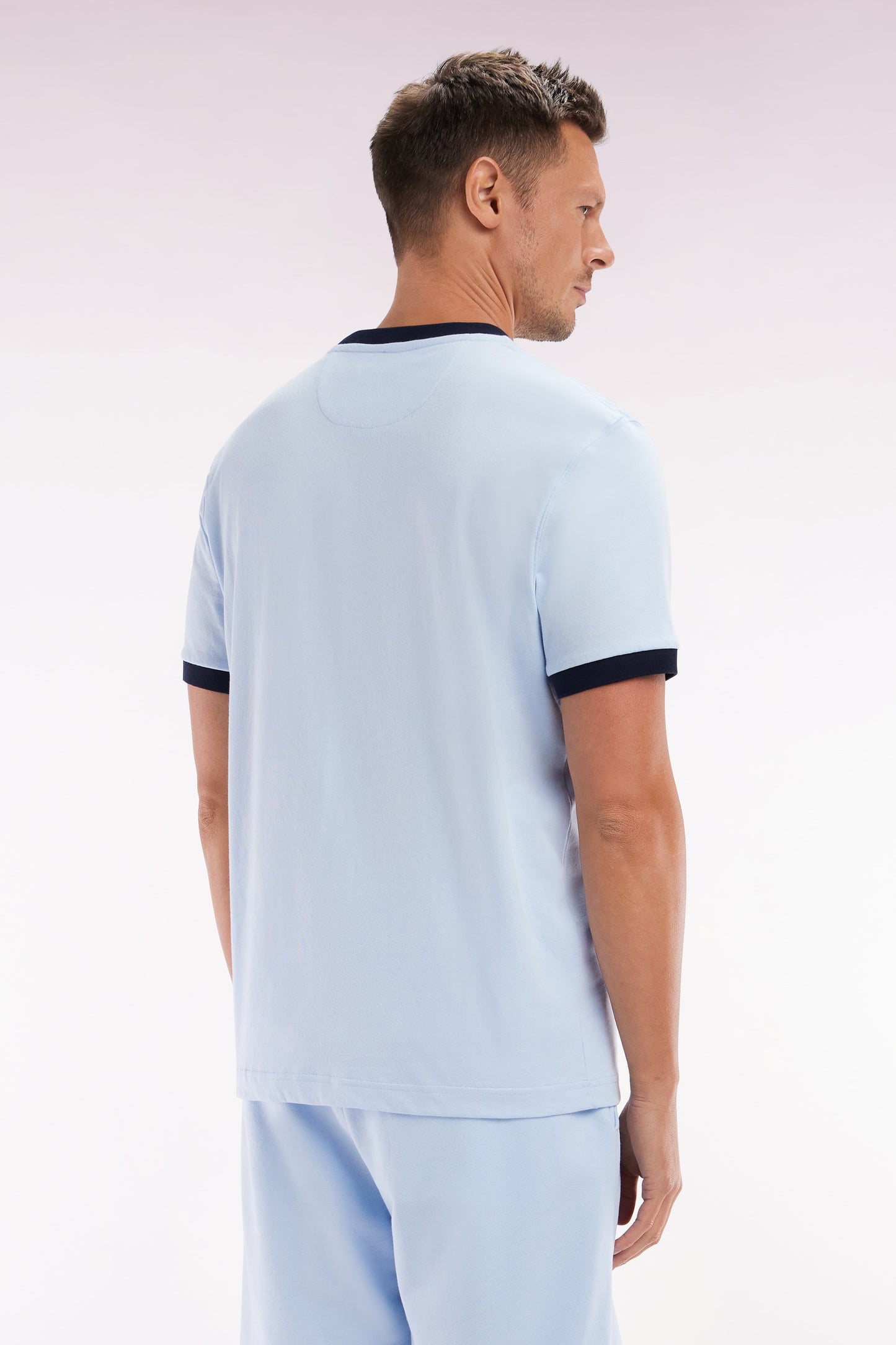 T-shirt in sky cotton, embroidery 10, relaxed fit